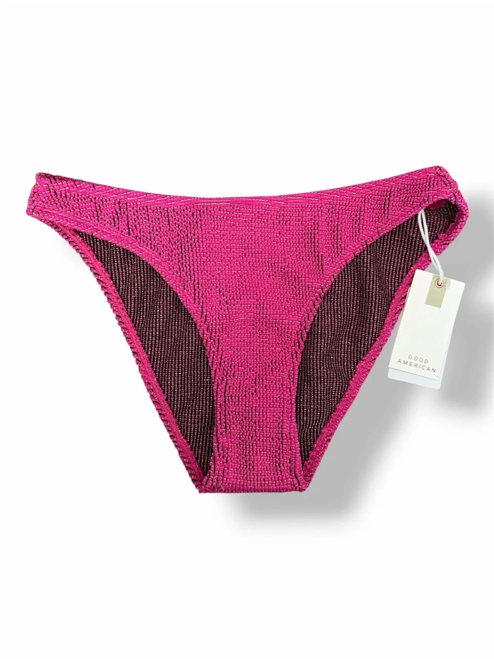 Good American Always Fits Bikini Bottom Fuchsia Pink
